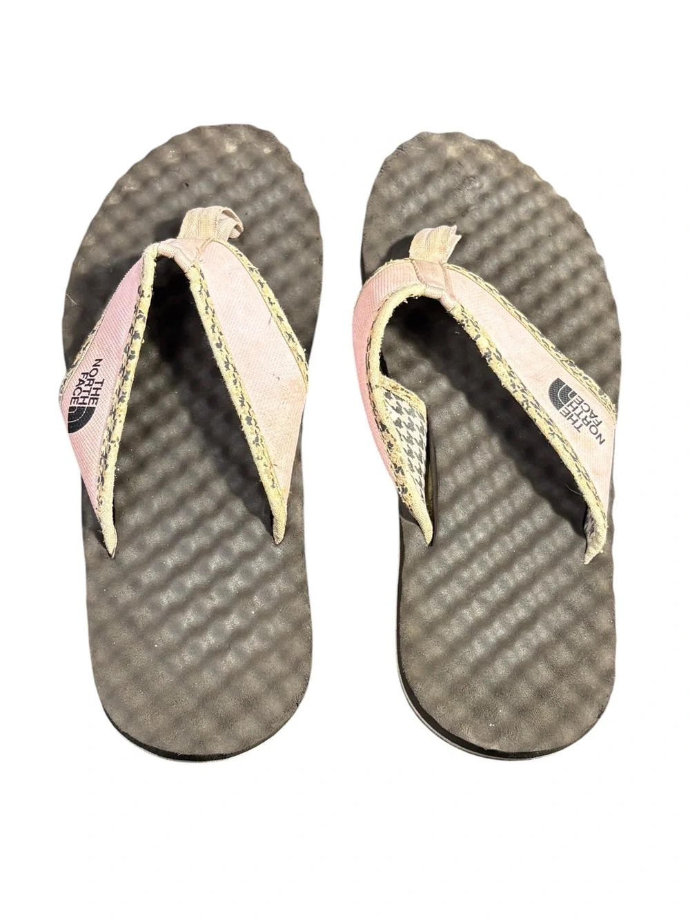 The North Face Pink Houndstooth Flip Flops Women’s 8 Sandals
